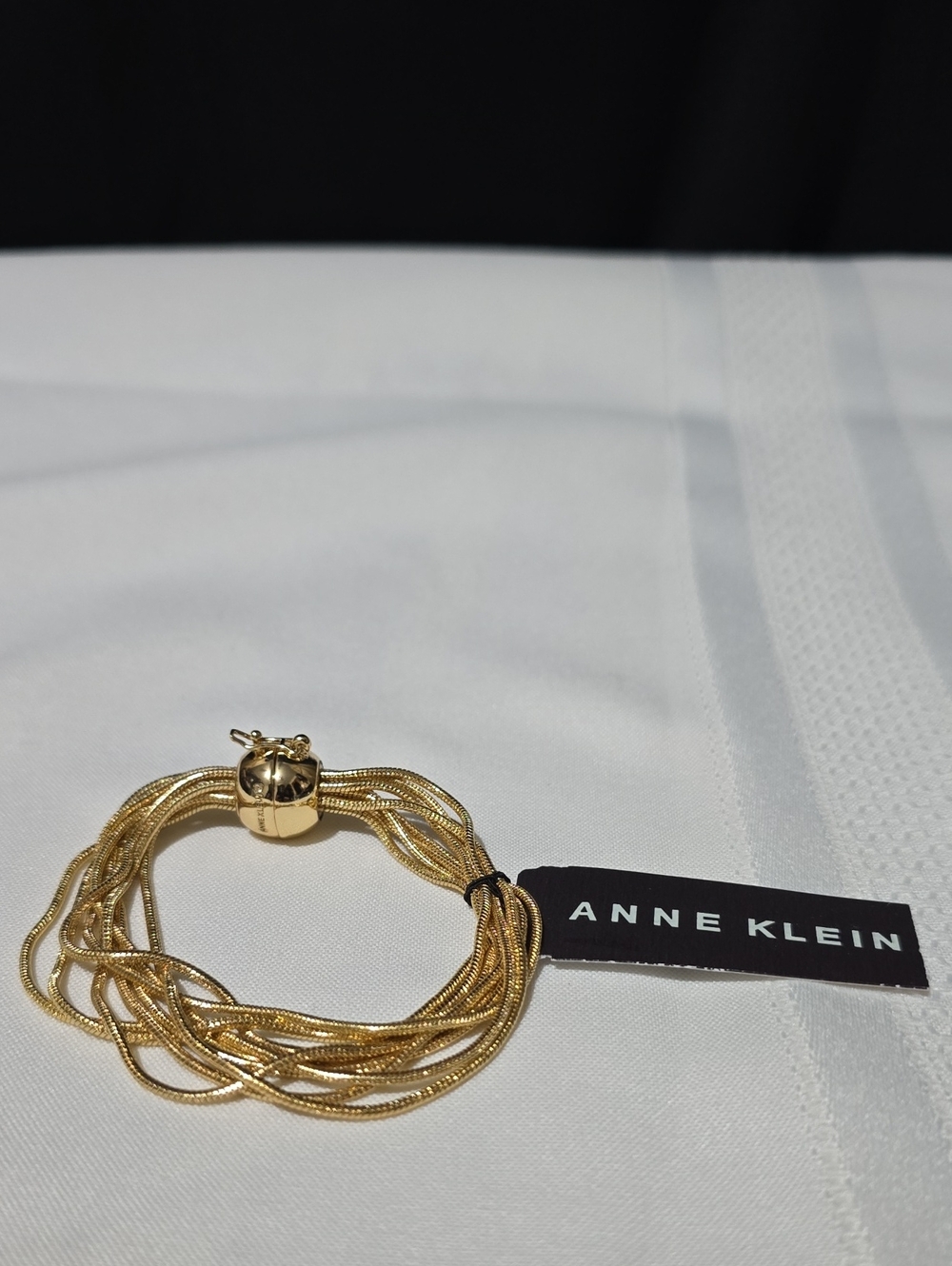 NWT Anne Klien Gold Tone Multirow Dome Magnetic Braclet